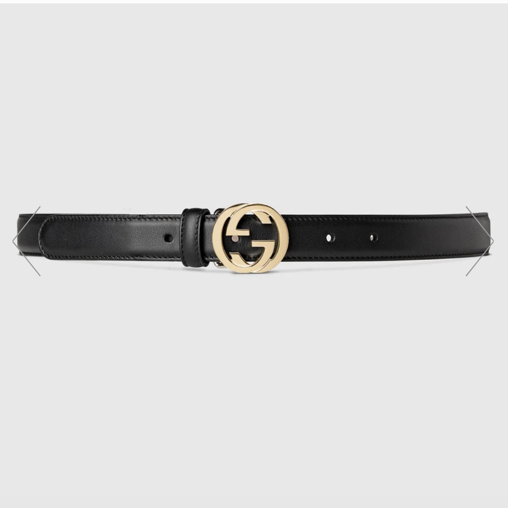 Gucci Leather Belt with interlocking G buckle